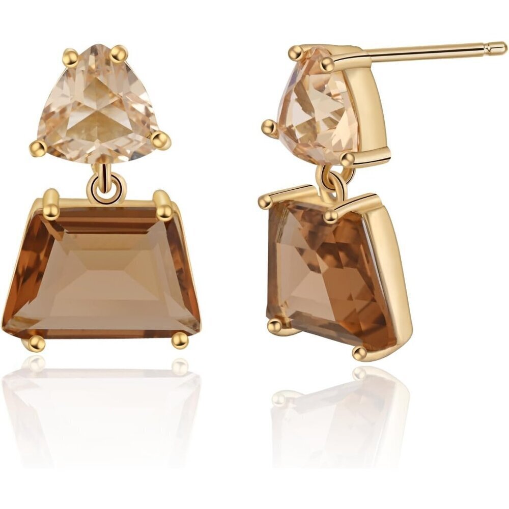 Women's Brown Beautiful Crystal Dangle Charm Fashionable Amber Drop Earring